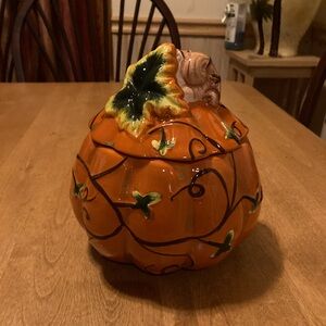 David's Cookies ceramic pumpkin cookie/candy jar